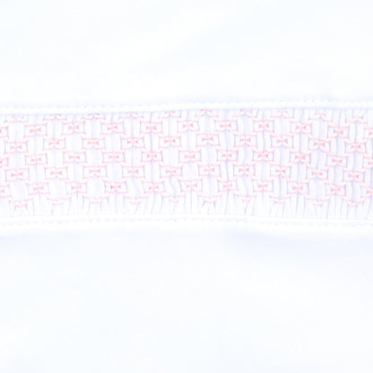 Magnolia Baby Pink Trim Smocked Footie