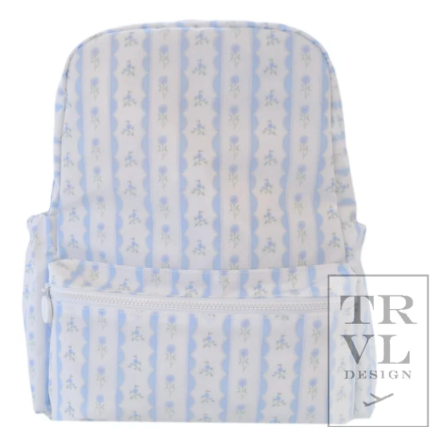 BACKPACKER - Ribbon Floral Blue Backpack by TRVL Designs