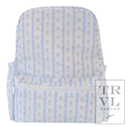 BACKPACKER - Ribbon Floral Blue Backpack by TRVL Designs