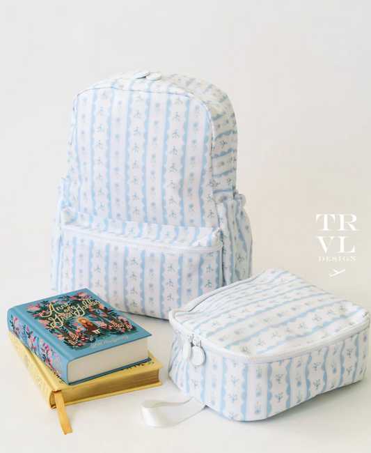BACKPACKER - Ribbon Floral Blue Backpack by TRVL Designs