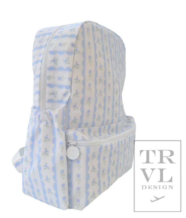 BACKPACKER - Ribbon Floral Blue Backpack by TRVL Designs