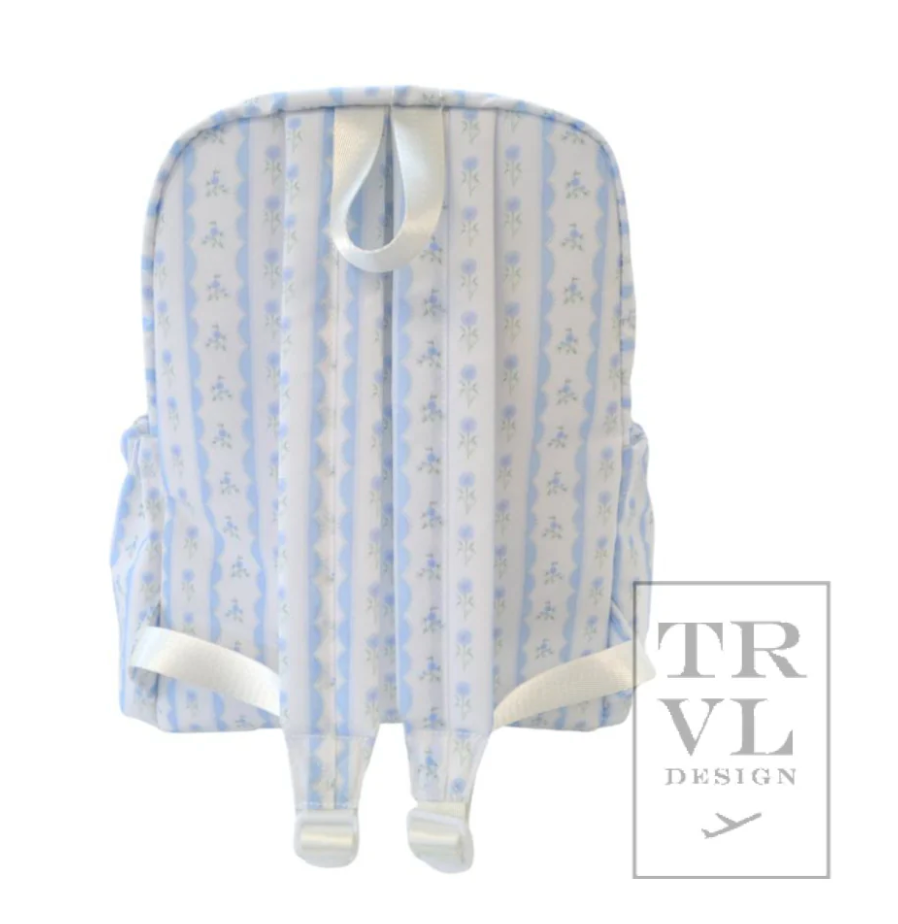 BACKPACKER - Ribbon Floral Blue Backpack by TRVL Designs