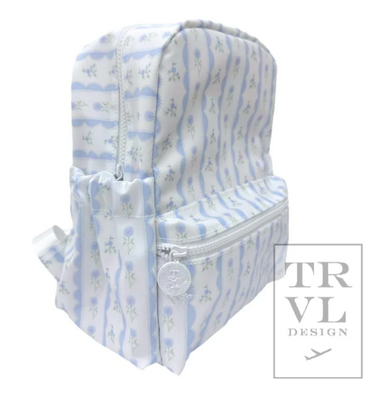 MINI BACKER - Ribbon Floral Blue Mini Backpack by TRVL Designs (back order - eta late September!)