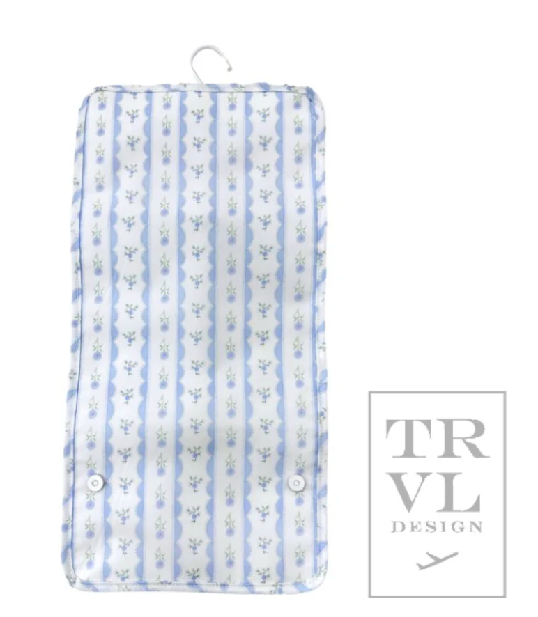 Mini Rollup Hanging Bag - Ribbon Blue Floral by TRVL Designs