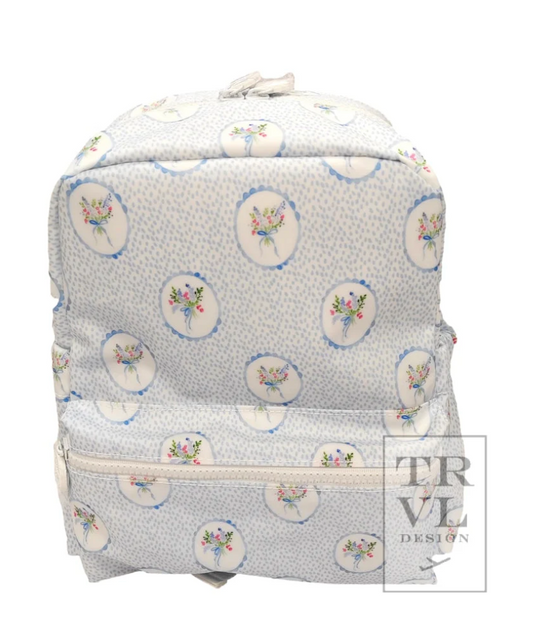 MINI BACKER - FLORAL MEDALLION BLUE Mini Backpack by TRVL Designs