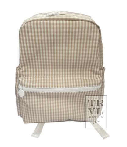BACKPACKER - GINGHAM KHAKI Backpack by TRVL Designs
