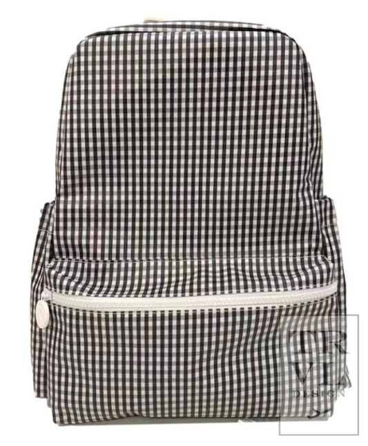 BACKPACKER - GINGHAM BLACK Backpack by TRVL Designs