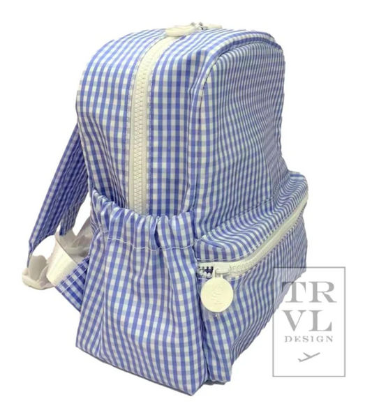 MINI BACKER - GINGHAM SKY Mini Backpack by TRVL Designs