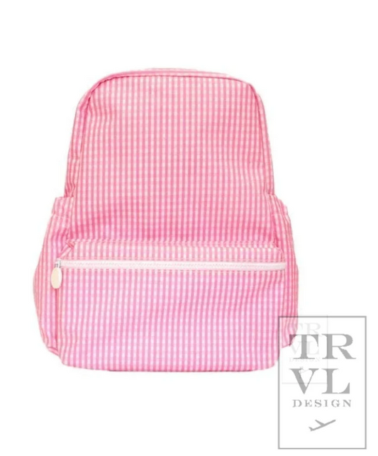 BACKPACKER - GINGHAM PINK Backpack by TRVL Designs