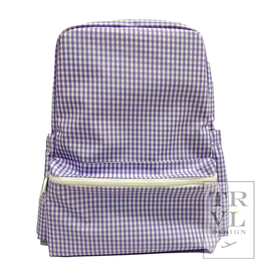 BACKPACKER - GINGHAM LILAC Backpack by TRVL Designs