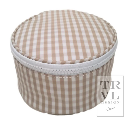 ROUNDUP JEWEL CASE - GINGHAM KHAKI by TRVL Designs