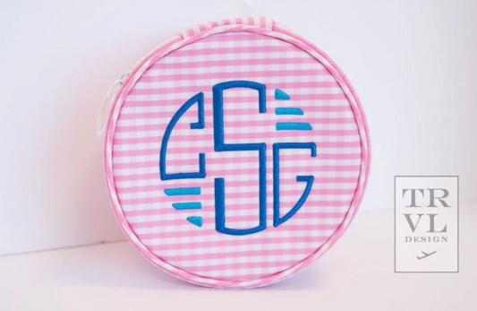 ROUNDUP JEWEL CASE - GINGHAM PINK by TRVL Designs