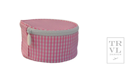 ROUNDUP JEWEL CASE - GINGHAM PINK by TRVL Designs