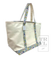 MAXI TOTE - Coated Canvas Large NATURAL with POSIES by TRVL Designs