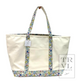 MAXI TOTE - Coated Canvas Large NATURAL with POSIES by TRVL Designs