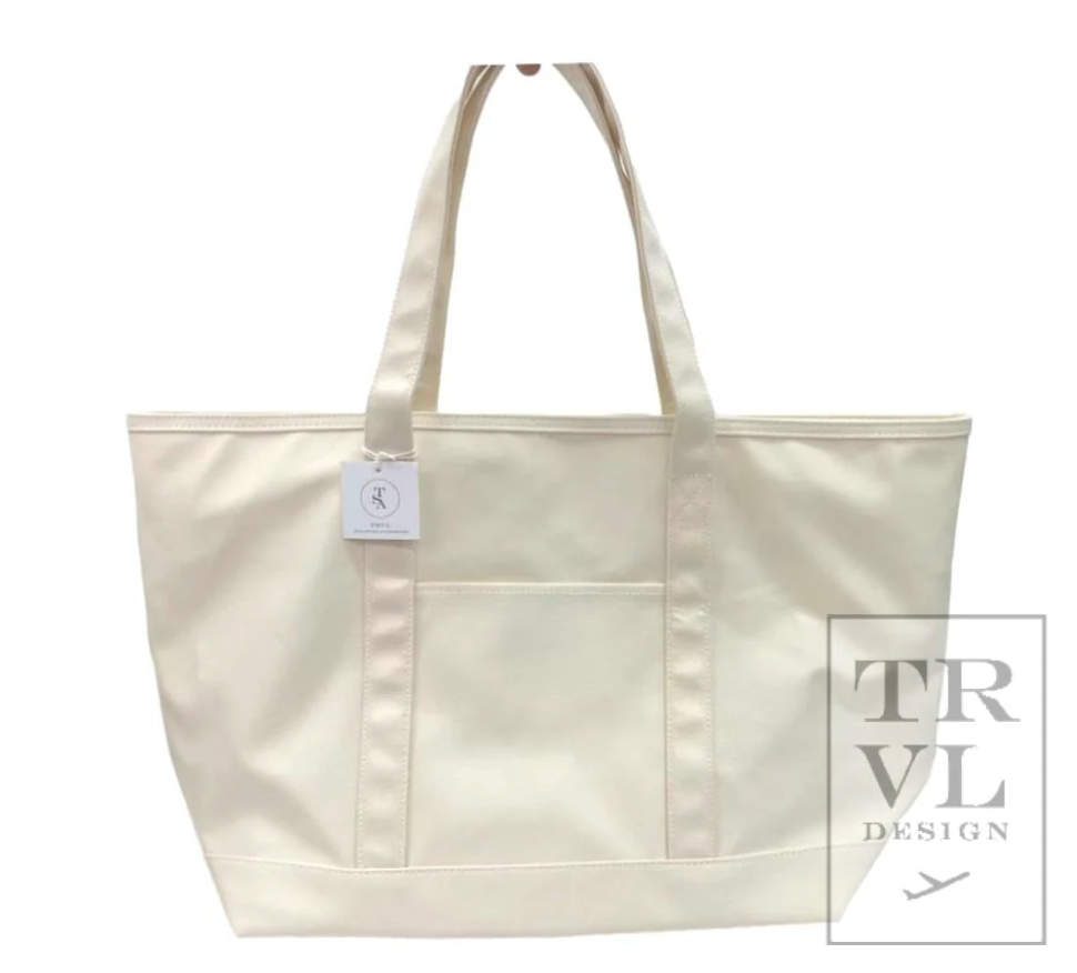 MAXI TOTE - Coated Canvas Large NATURAL by TRVL Designs