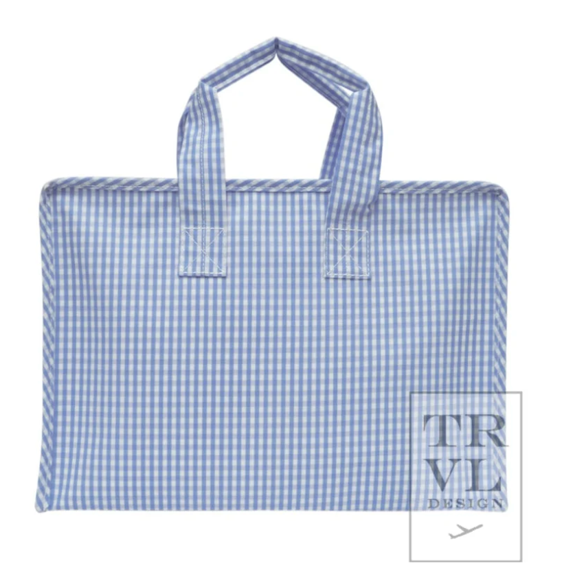 OVERNIGHT TOTE - GINGHAM SKY by TRVL Designs