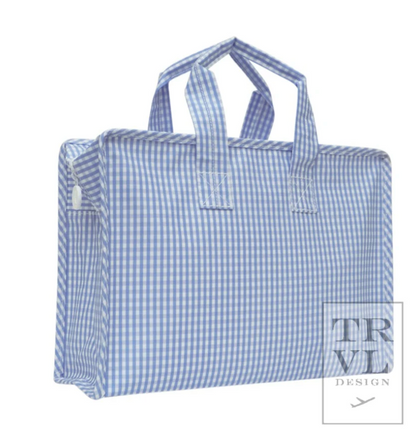 OVERNIGHT TOTE - GINGHAM SKY by TRVL Designs