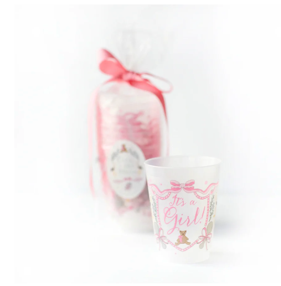 "It's A Girl" Frosted Cups