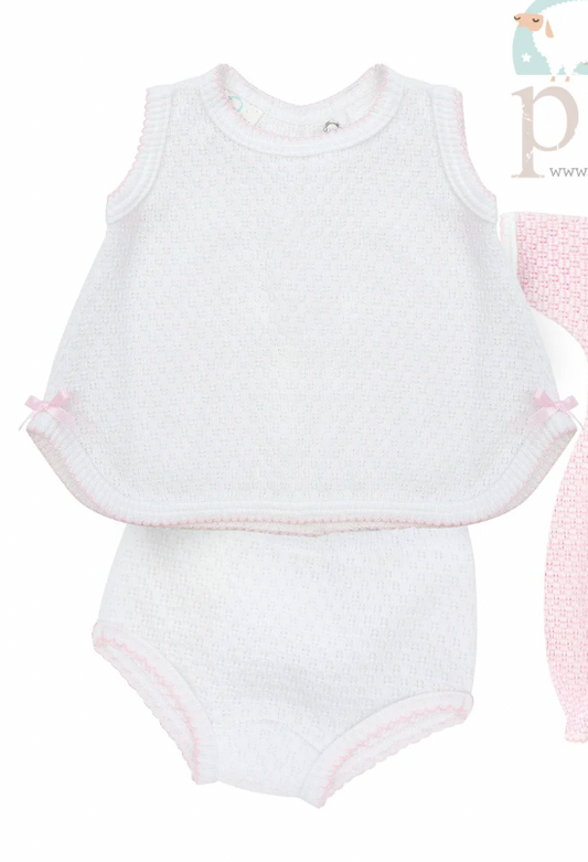 Paty Sleeveless Top w/ Diaper Cover & Bows