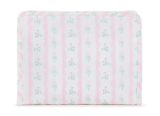 Medium Roadie Zip Pouch - RIBBON FLORAL PINK by TRVL Designs