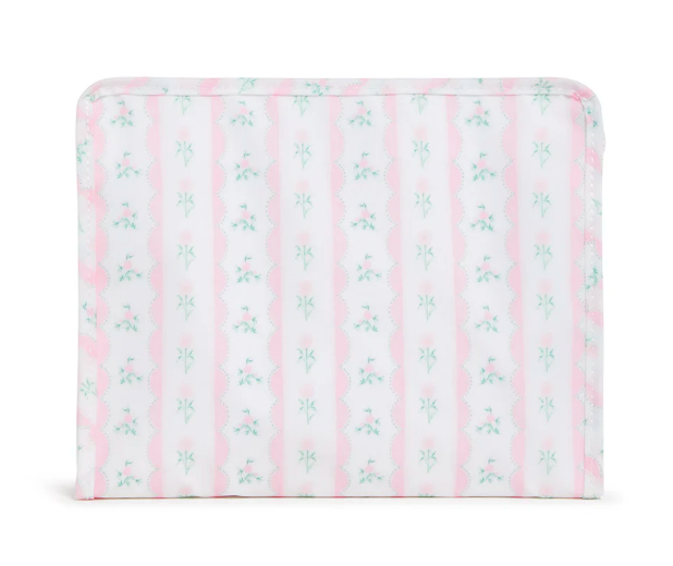 Large Roadie Zip Pouch - RIBBON FLORAL PINK by TRVL Designs