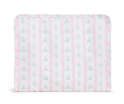 Large Roadie Zip Pouch - RIBBON FLORAL PINK by TRVL Designs