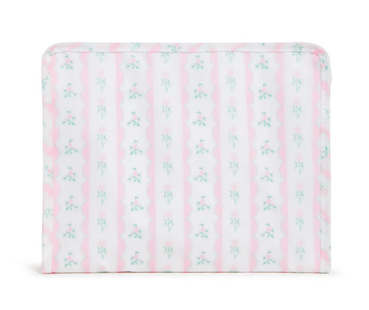 Large Roadie Zip Pouch - RIBBON FLORAL PINK by TRVL Designs