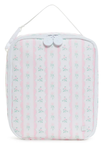 LUNCH BOX Insulated Lunch Bag - RIBBON FLORAL PINK By TRVL Designs