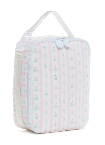 LUNCH BOX Insulated Lunch Bag - RIBBON FLORAL PINK By TRVL Designs