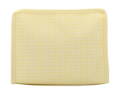 Medium Roadie Zip Pouch - GINGHAM BUTTERCUP by TRVL Designs