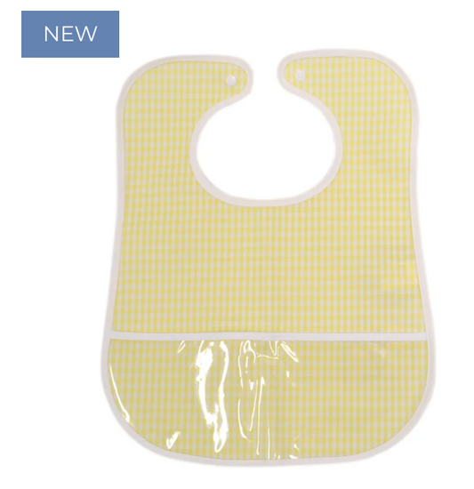 CLEAN UP BIB - GINGHAM BUTTERCUP