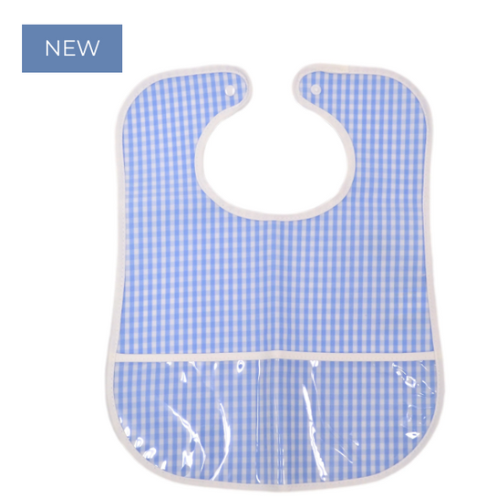 CLEAN UP BIB - GINGHAM SKY
