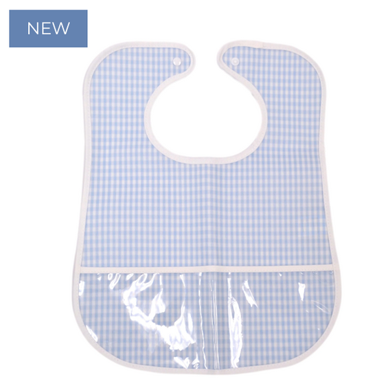 CLEAN UP BIB - GINGHAM MIST