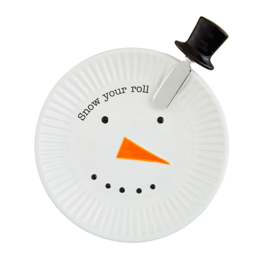 SMOWMAN CHRISTMAS CHEESE PLATE HAT