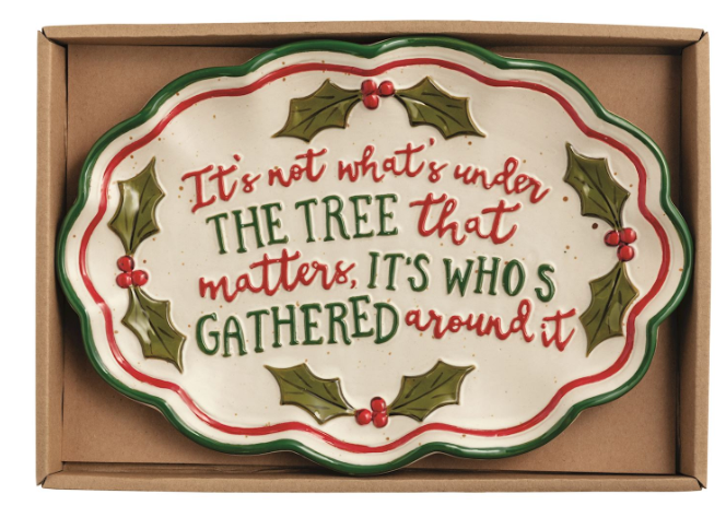 HOLLY FARM CHRISTMAS SENTIMENT TRAY