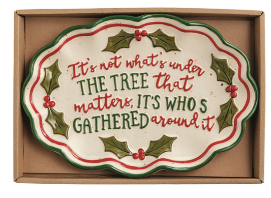 HOLLY FARM CHRISTMAS SENTIMENT TRAY