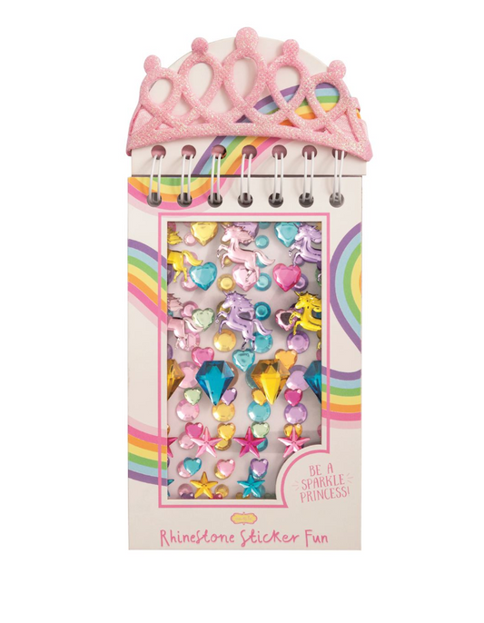 Pink Rhinestone Sticker Book & Crown Set