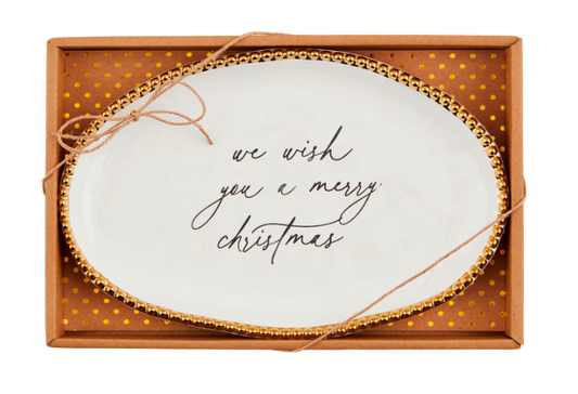 Wish You A Merry Christmas Bead Sentiment Plate