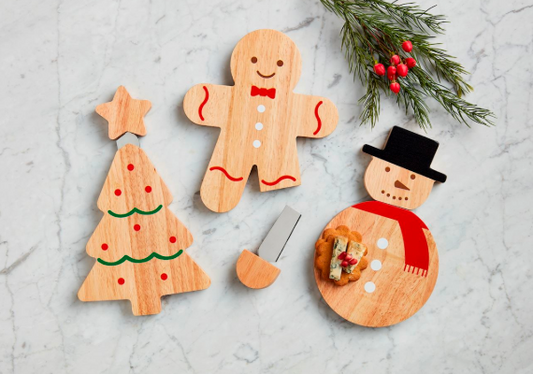 Christmas Magnetic Cheese Board Set