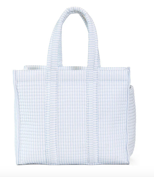 QUILTED GO GO TOTE - PIMLICO STRIPE BLUE