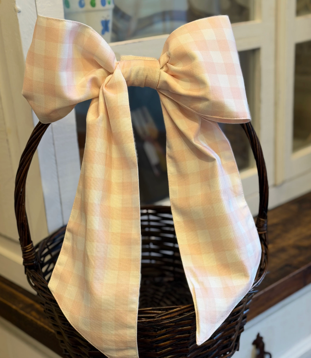 Easter Gingham Basket Bow with Velcro