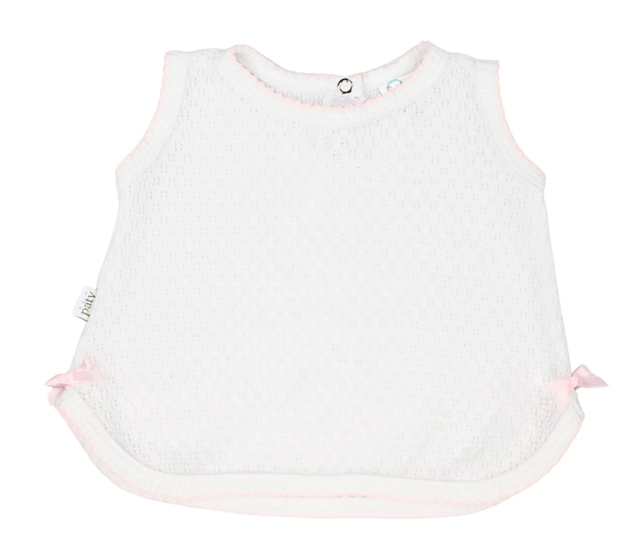 Paty Knit, 2 PC Sleeveless Diaper Set (PREORDER ETA April)