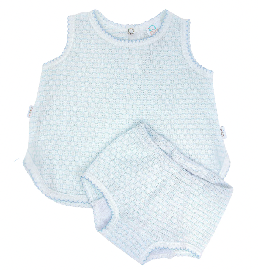 Paty Knit, 2 PC Sleeveless Diaper Set (PREORDER ETA April)