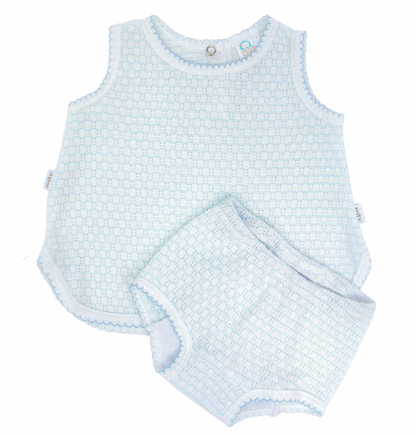 Paty Knit, 2 PC Sleeveless Diaper Set (PREORDER ETA April)