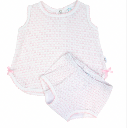 Paty Knit, 2 PC Sleeveless Diaper Set (PREORDER ETA April)