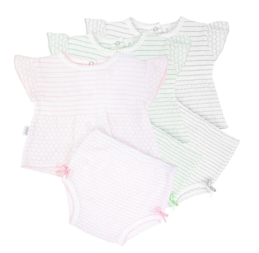 Paty Knit, 2 PC Diaper Set (Pinstripe) (PREORDER ETA April)