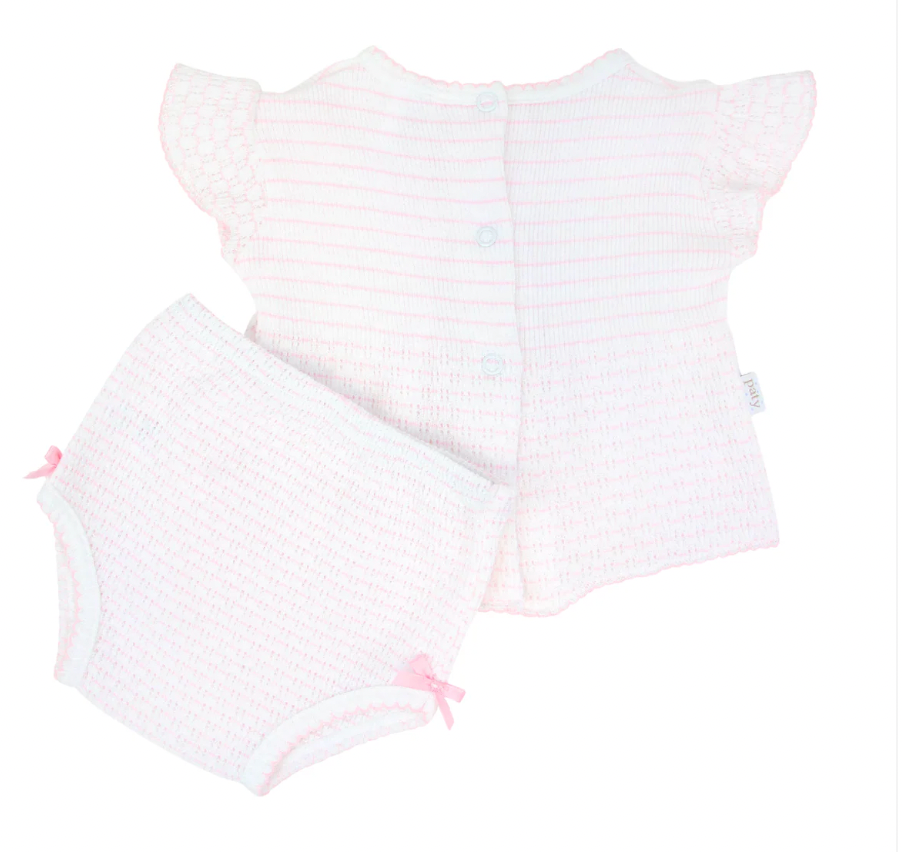 Paty Knit, 2 PC Diaper Set (Pinstripe) (PREORDER ETA April)