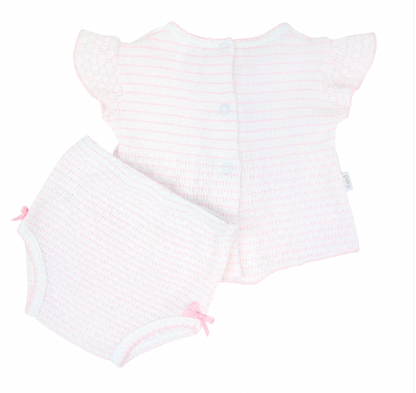 Paty Knit, 2 PC Diaper Set (Pinstripe) (PREORDER ETA April)