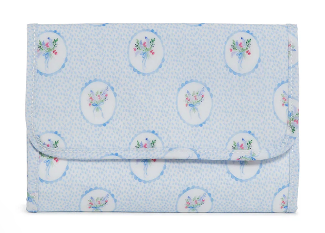 TRVL Mini Rollup Hanging Bag - Floral Medallion Blue